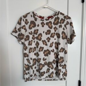 Leopard Print Short Sleeve Top